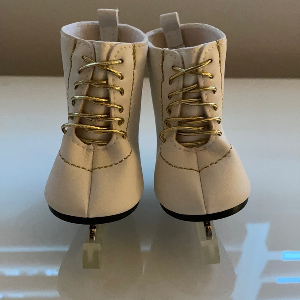 American girl fancy doll ice skates with covers